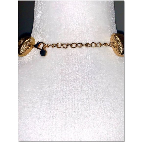 Turquoise Blue & Gold Multistrand Beaded Fashion Necklace & Earring Set EUC - Picture 4 of 6